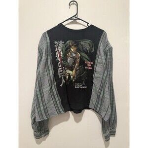 Reworked Upcycle  Oversize Attack On Titan Levi Ackerman  One of a Kind Top M/L